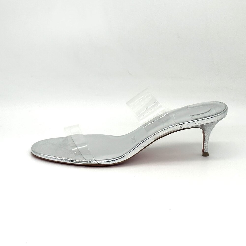 Christian Louboutin JUST NOTHING 55 Leather Mule Sandal Heels Slides Shoes - Picture 7 of 16